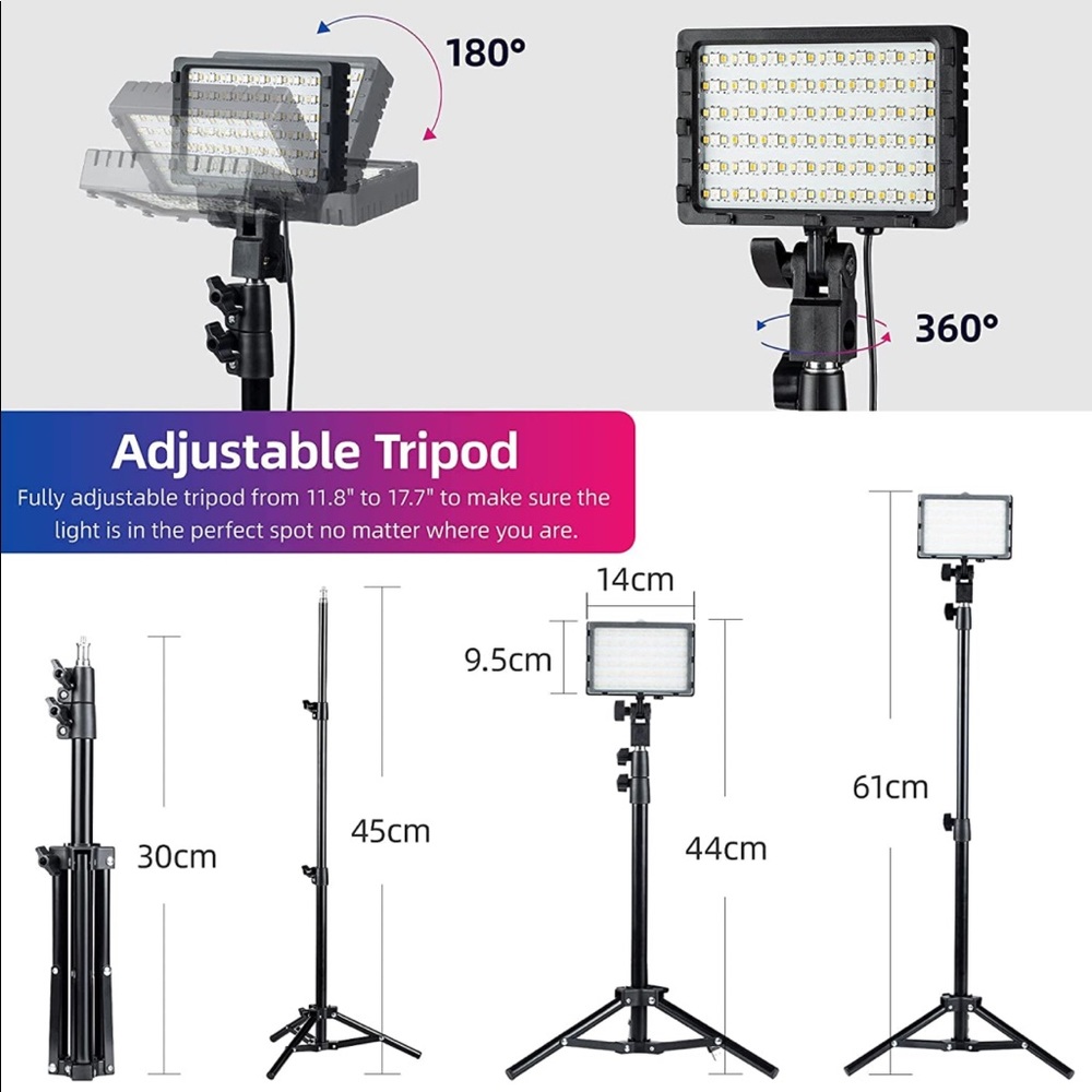 RGB Photography Lighting,USB Powered 2600K-6000K LED Tabletop Light with Stand - Picture 5 of 9